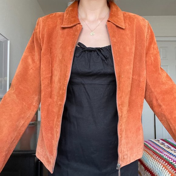 SOLD! Vintage Suede Leather Jacket - Picture 2 of 9